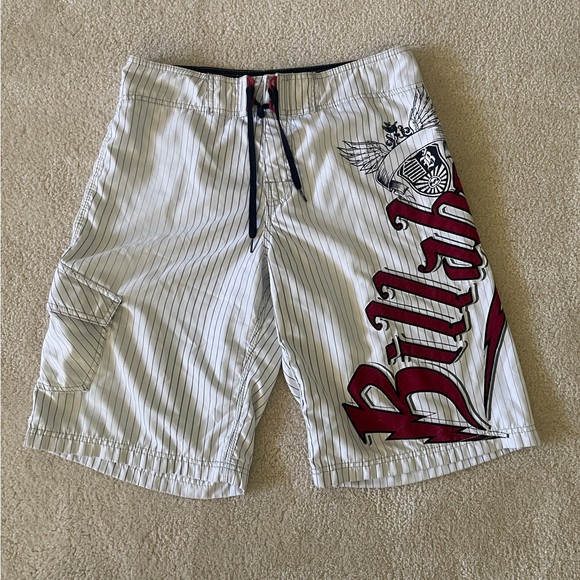 Billabong White Shorts with Red Graphic - Picture 1 of 8